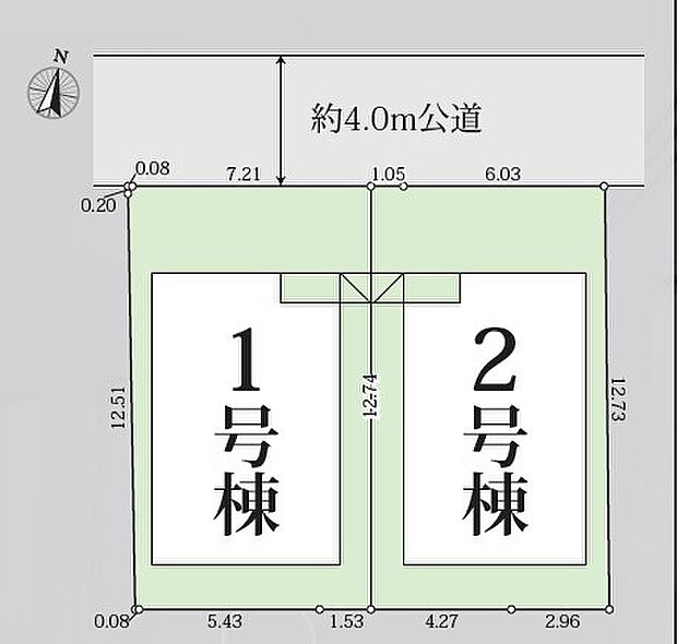 <全体区画図>全2棟 2号棟