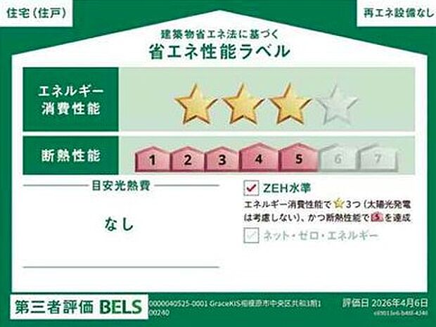 <省エネ性能ラベル>ZEH水準