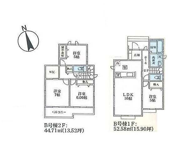 ＜間取図＞ＬＤＫ16帖＋洋室5帖が一体で使える4ＬＤＫです。