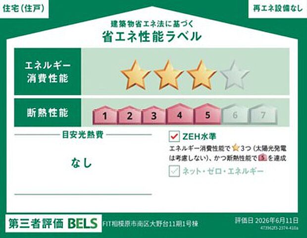 <省エネ性能ラベル>ZEH水準