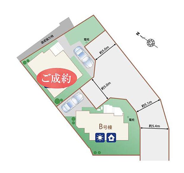 ＜区画図＞全2棟　B号棟