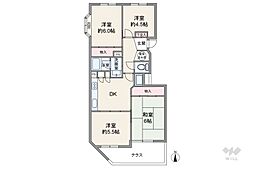 藤が丘ハウス 4DKの間取図画像