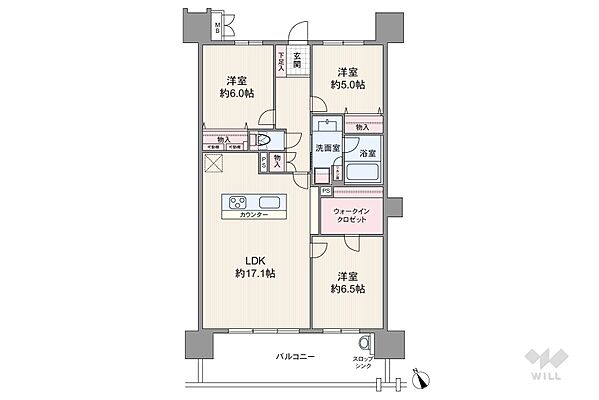 間取り ユニーブルはなみずき通り 5階/-