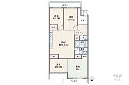 三旺マンション第7名東 4LDKの間取図画像