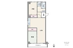 香流シャトー 2LDKの間取図画像