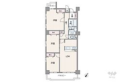 シーアイマンション京命 3LDKの間取図画像