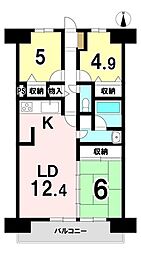 藤和シティコープ各務原 3LDKの間取図画像