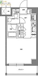パティーナ川崎南 2階1Kの間取り