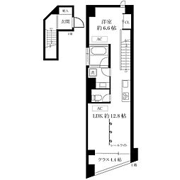 開洋館 2階1LDKの間取り