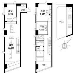 開洋館 9階3LDKの間取り