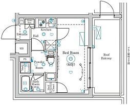 MIND武蔵中原 503 5階1Kの間取り