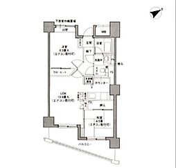 鶴見イーストリバー 2LDKの間取図画像