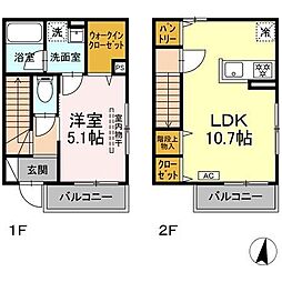 (仮称)大田区中央5丁目 D-ROOM 1LDKの間取図画像