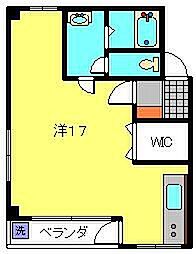 クリフサイド神尾 ワンルームの間取図画像