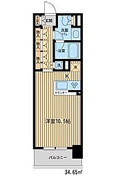 HF新横浜レジデンス 1Kの間取図画像