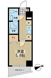 ライブコート大鳥居 1Kの間取図画像