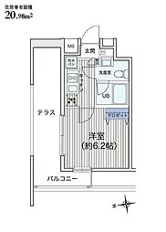 ライブコート大鳥居 1Kの間取図画像