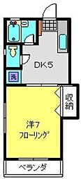 エスポワール2 1DKの間取図画像