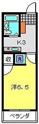 グランパーク六角橋 1Kの間取図画像