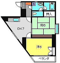 アクセスマスダ 2DKの間取図画像