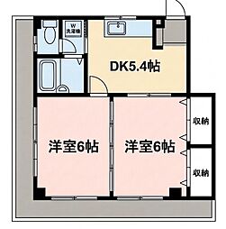 ドミール中島 2DKの間取図画像