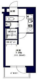 D-court川崎駅前 1Kの間取図画像