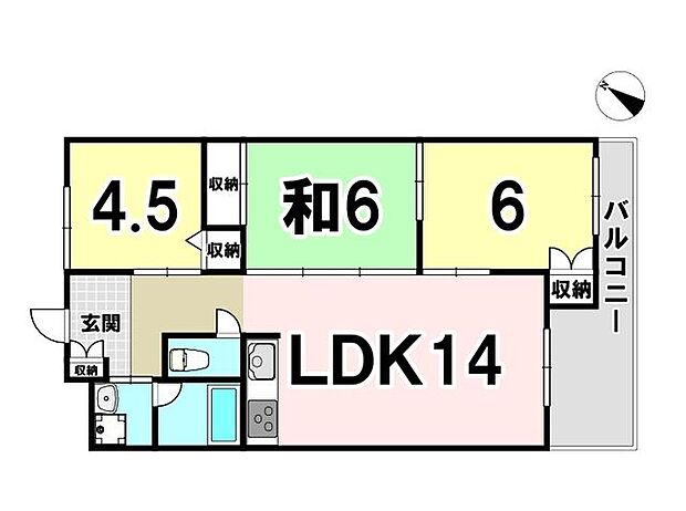 サントピア首里石嶺(3LDK) 3階の間取り