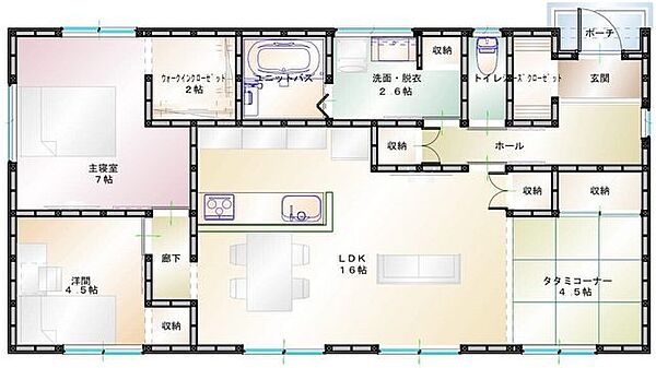 【建築プラン例】建物価格：2020万円間取り：3LDK建物面積：81.98m2