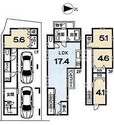 京阪京津線 四宮駅 徒歩13分 4LDKの間取り