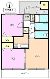 ラトナ東口ビル 3階2LDKの間取り