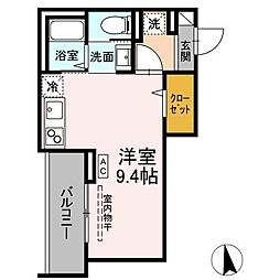 スピアナート北石堂 3階ワンルームの間取り