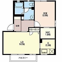 メゾンルミエールＡ 1階1LDKの間取り