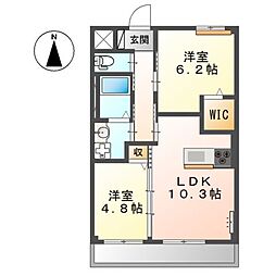 Ｓ-ユニヴァリ しんきょう 1階2LDKの間取り