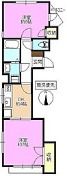 ハイツウエスタリア 2DKの間取図画像
