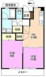 ハイツ柳町 2DKの間取図画像