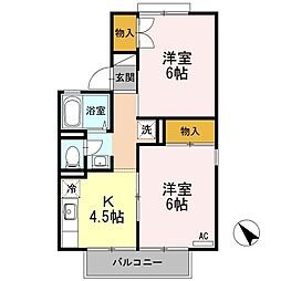 サン・ドエル 2Kの間取図画像
