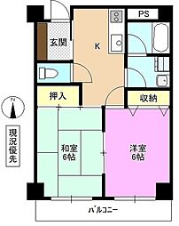 ハイツ蓮池 2Kの間取図画像