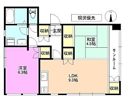 ハイツ新井 2LDKの間取図画像