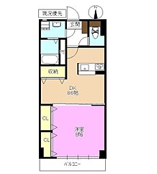グレースクレスト 1DKの間取図画像