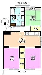 テレパレス丹波島1 3LDKの間取図画像