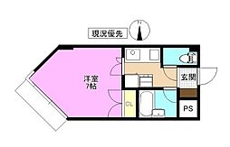 メゾン七瀬 1Kの間取図画像