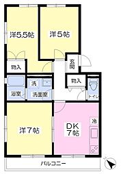 パルデンス・エコノ1 3DKの間取図画像