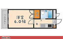 リーヴァ 1Kの間取図画像