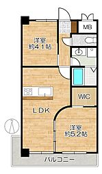 グランドプラザ御崎公園 2LDKの間取図画像