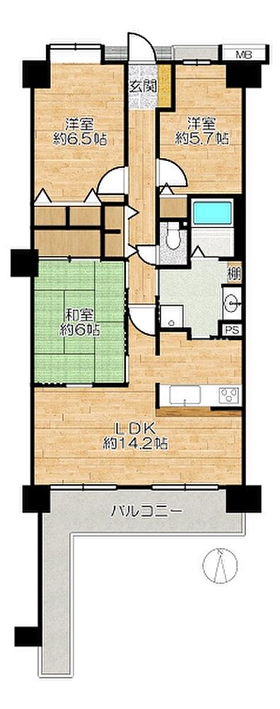 3LDK 間取り