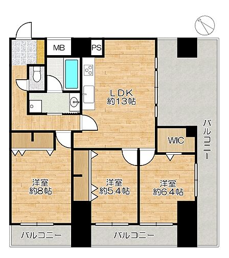 3LDK 間取り