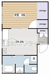 蓮田ビル 1DKの間取図画像