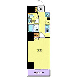 東京メトロ日比谷線 人形町駅 徒歩1分の賃貸マンション 8階1Kの間取り