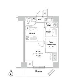 JR総武線 両国駅 徒歩7分の賃貸マンション 8階1LDKの間取り