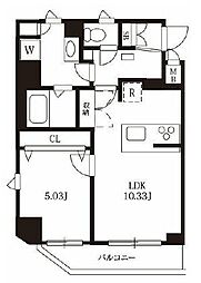 東京メトロ銀座線 浅草駅 徒歩11分の賃貸マンション 7階1LDKの間取り